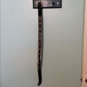 Black Leather Belt with Studs & Skulls